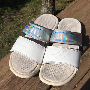 Nike white duo slide sandals women’s size 9
